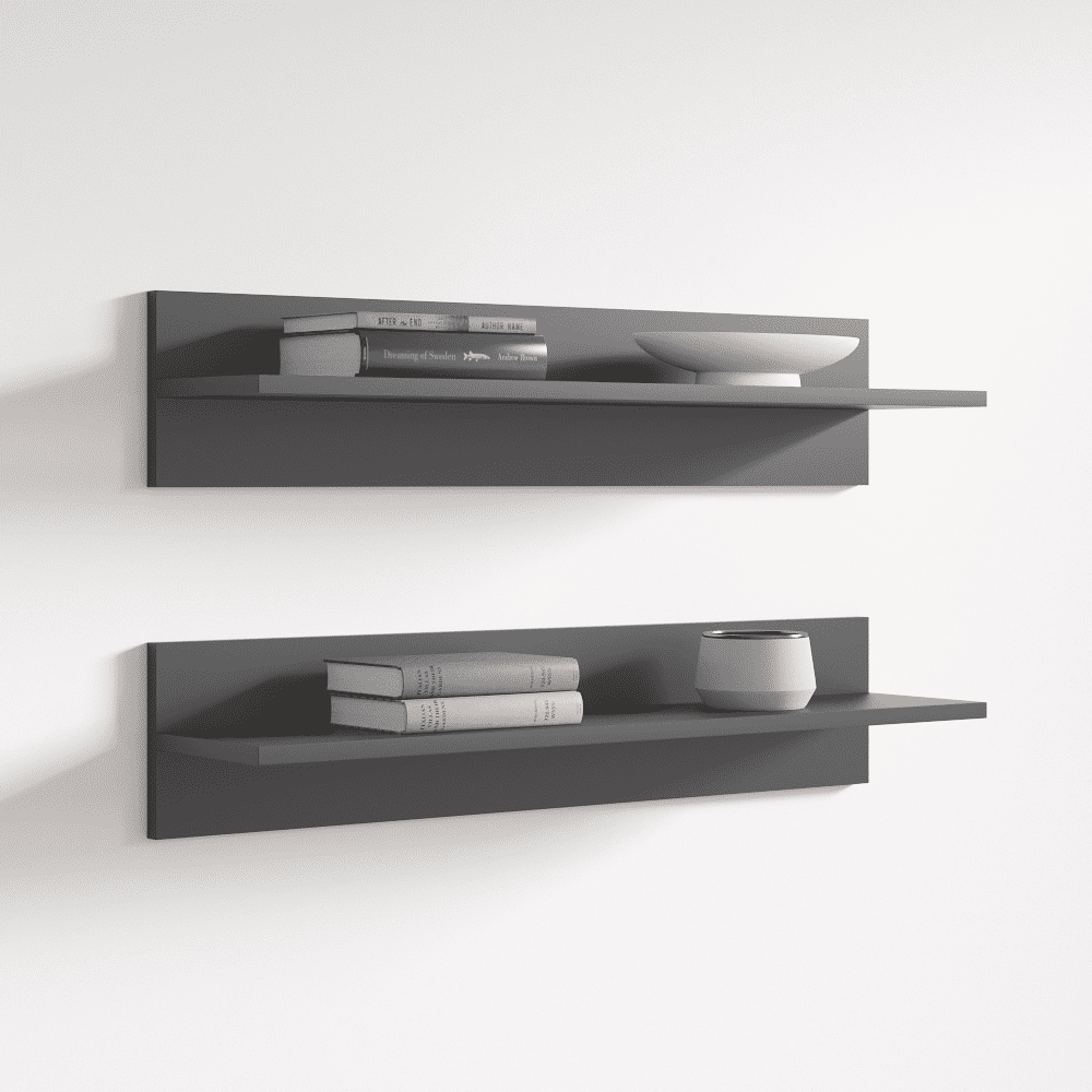 Fly Type-MX Wall Mounted Floating 2 Piece Shelf Set