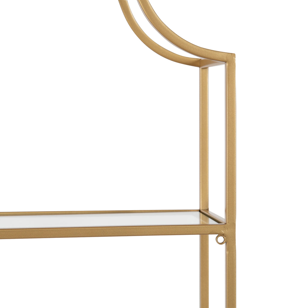 Kate and Laurel Ciel Glam 3-Tier Scalloped Wall Shelf - Gold