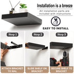 Sorbus Square Floating Shelf for Wall - 4 Small Shelves with Invisible Mounting Brackets for Living Room Decor, Bedroom, Bathroom Decor, Home & Kitchen - 9" Wall Shelf to Display Photos Trophies