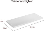 LANDMOK 10 Inch Deep Floating Shelf, 36 x10 Inch Large Wall Mounted Shelf for Kitchen, Bathroom, Living Room, White (3 Pack)
