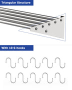 M optimized Commercial NSF Stainless Steel Shelf Wall Mount Floating Hanging Rack for Storage and Organization with S Hooks for Home Kitchen, Restaurant & Hotel