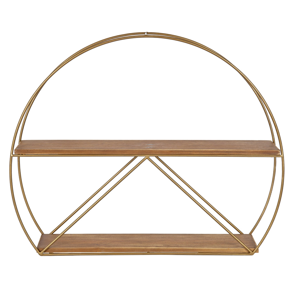 Kate and Laurel C-Shape Floating Shelves, 5.12" x 25.98", Brown