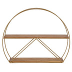 Kate and Laurel C-Shape Floating Shelves, 5.12" x 25.98", Brown