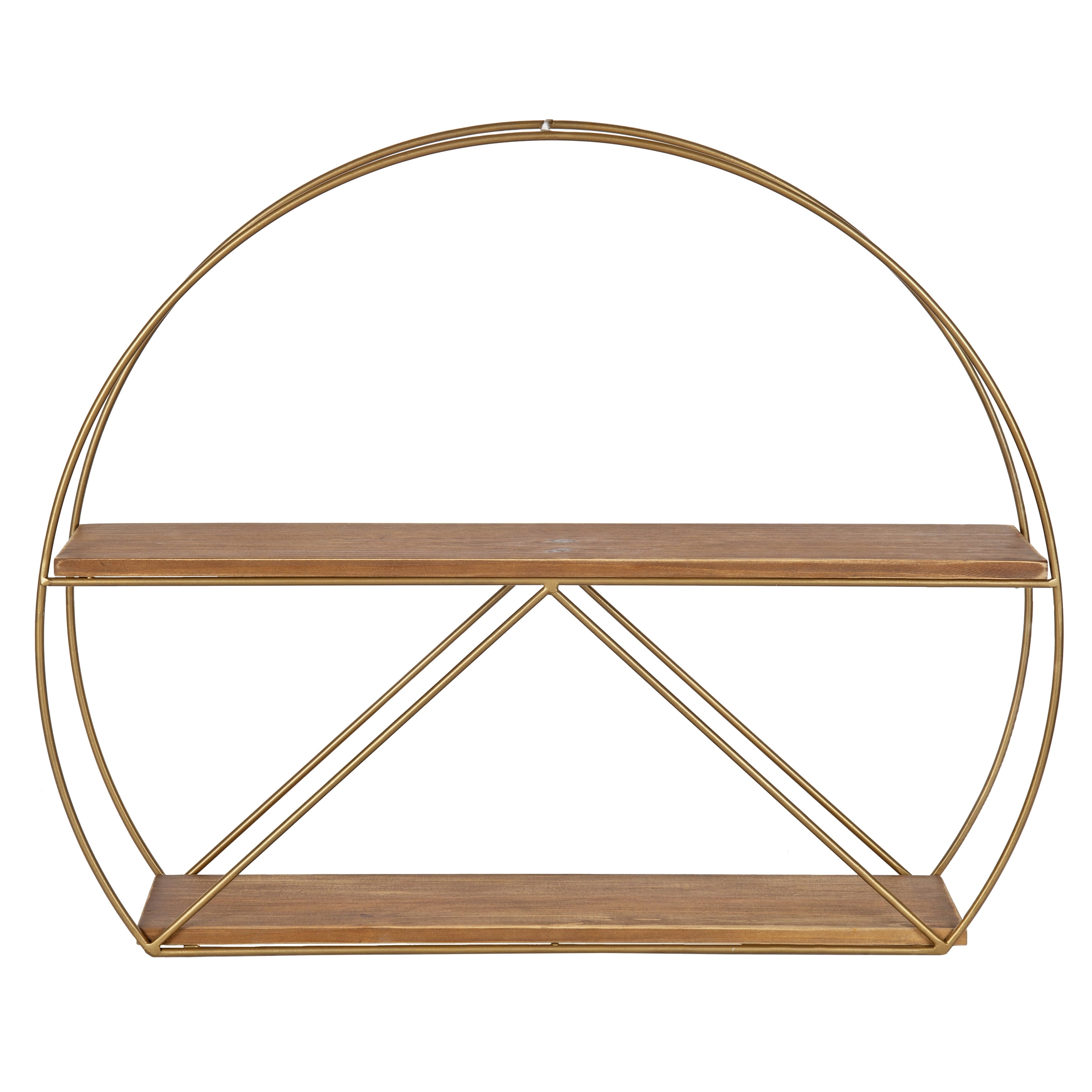 Kate and Laurel C-Shape Floating Shelves, 5.12" x 25.98", Brown