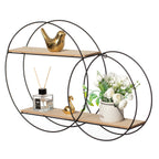 Vintiquewise 4-Tier Floating Circular Silhouette Wall Shelf - Metal Wall-Mounted Display Shelf, Multi-Functional Wall Storage - Perfect for Entryway, Bathroom, Bedroom, Living Room or Office, Gold