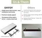 SHYFOY 15"x5.9" Glitter Glass Mirrored Floating Shelves (Set of 2)