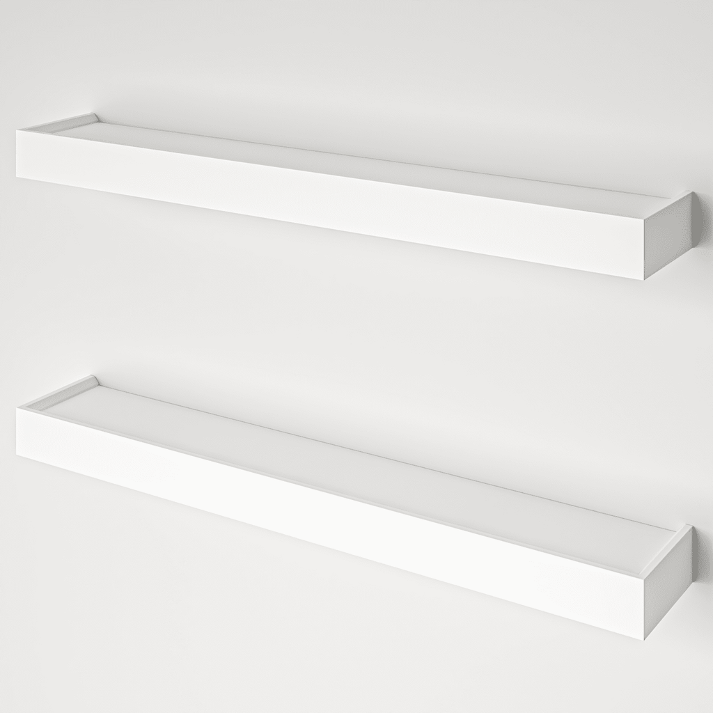 Ballucci Modern 24" Floating Shelves, Set of 2 Wood Wall Mount Shelves, White