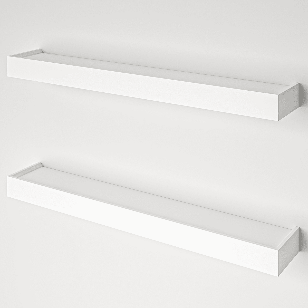 Ballucci Modern 24" Floating Shelves, Set of 2 Wood Wall Mount Shelves, White