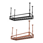 ToppiJoy Industrial Vintage Bar Floating Shelf, Ceiling Mounted Hanging Wine Bottle Holder, Shelf Champagne Glass Rack, for Bar Home (Bronze)