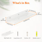 Lifewit Floating Shelves, 10 Pack Clear Acrylic Shelf 15" Room Decor for Bookcase/Vinyl Record Display/Photo/Picture in Bedroom, Living Room, Bathroom, Kitchen Storage and Organization