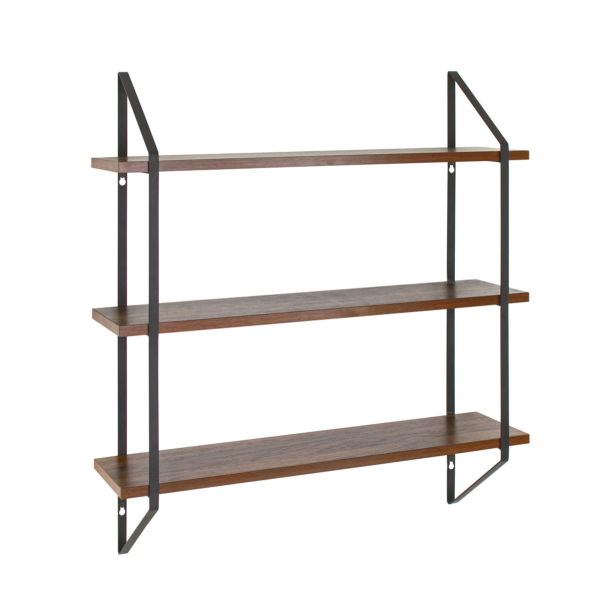 (4 pack) Better Homes & Gardens 3-Tier 20 in Wall Shelf with Brackets, Walnut