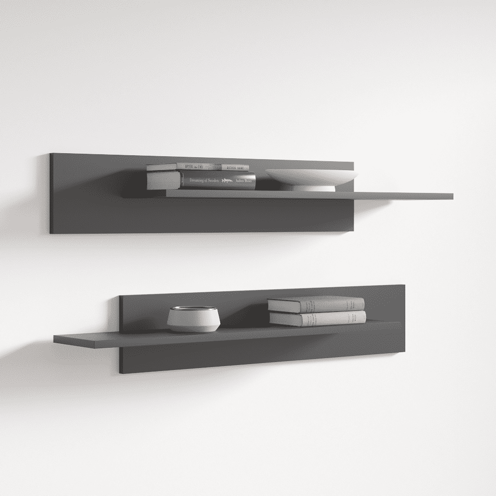 Fly Type-MX Wall Mounted Floating 2 Piece Shelf Set