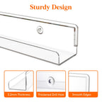Lifewit Floating Shelves for Vinyl Record, 12 Pack 12" Clear Acrylic Wall Shelf Room Decor for Book/Photo/Picture/Makeup Display in Bedroom, Living Room, Bathroom Storage and Organization