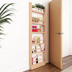 VGBYUJ 6 Tier Behind The Door Bookshelf, 70" Behind The Door Storage Organizer, Wall Mount Bookcases for Narrow Space, Solid Wood