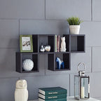 Danya B Contemporary, Industrial 5.75" x 15.25" 4-Tier Black Floating Shelf