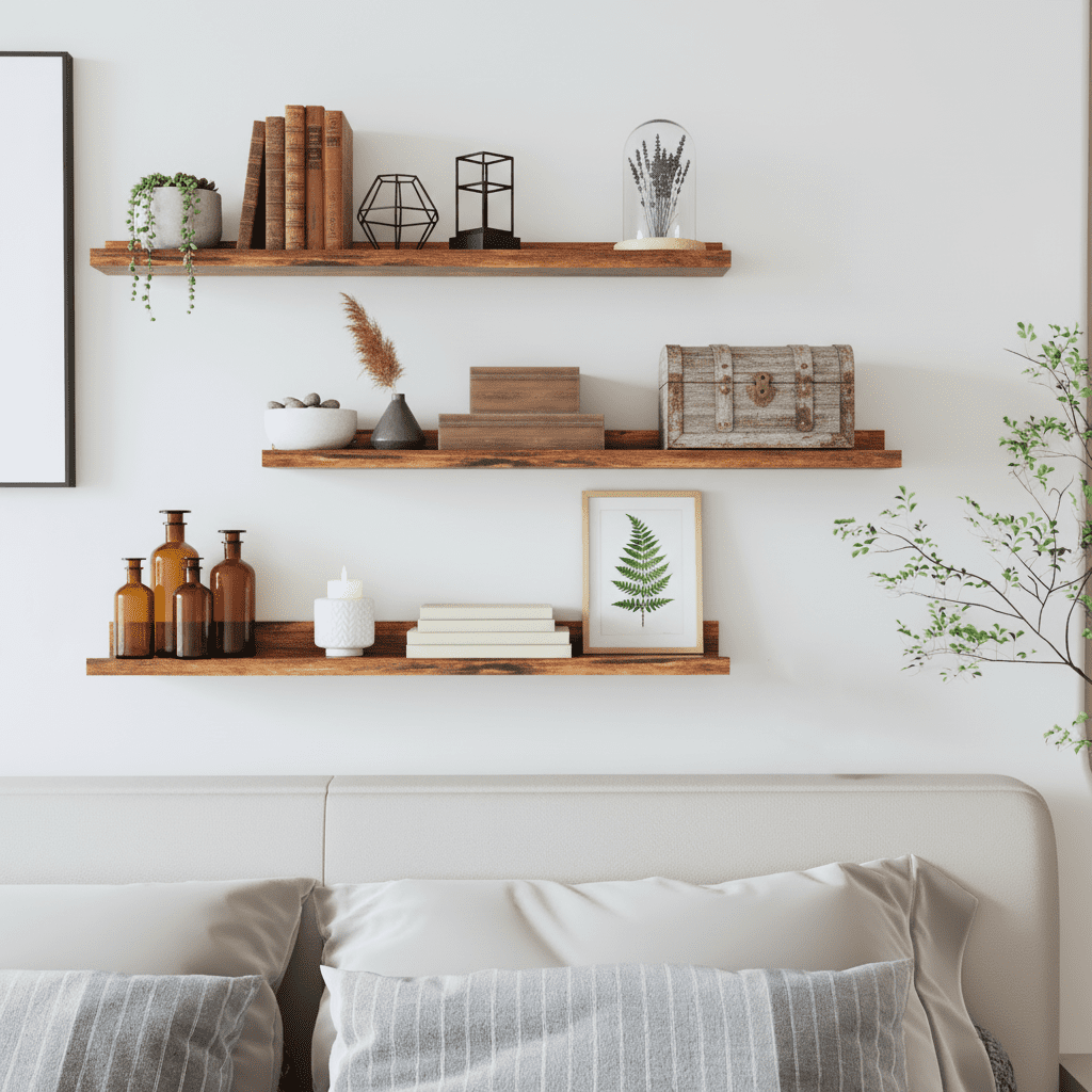Floating Shelves Set of 3, 36 inch Wall Mounted Picture Ledge Shelf for Home, Office, Bedroom, Living Room, Kitchen Decor, Brown