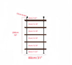 31in Industrial Wall Mounted Wine Rack, 5-Tier Rustic Metal Floating Shelves, Large Capacity Wall Bar Shelves for Liquor Bottles for Home Bar & Dining Room, Walnut(Without Lights, 80cm/31in)