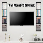 2x Home CD Rack Large Wall Mount Floating Shelf  CD DVD Rack Media Storage Organizer Shelves