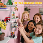 BlissBox White ABS Floating Shelves for Lego Building Bricks, Toy Brick Storage, Display, 12-pack