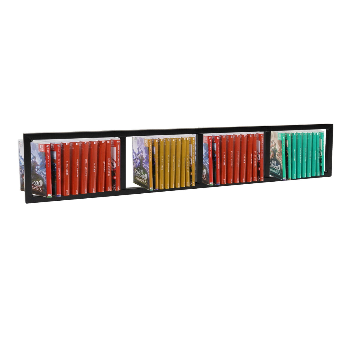 Set of 5 Video Game Rack,Wall Mount CD DVD Storage Shelf, 34 Inch Media Storage Rack Metal Floating Shelf Black,CD Rack
