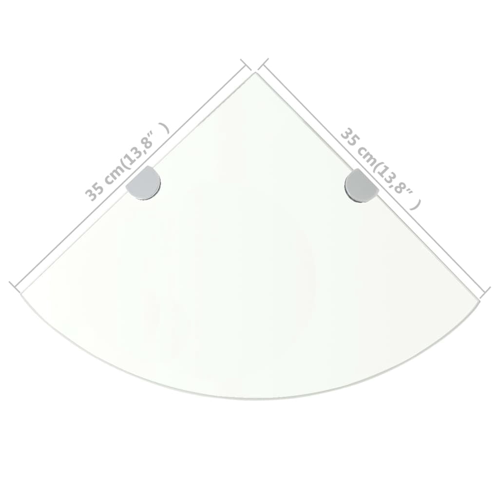 vidaXL Wall Corner Shelf Floating Corner Shelf Display Shelf Tempered Glass