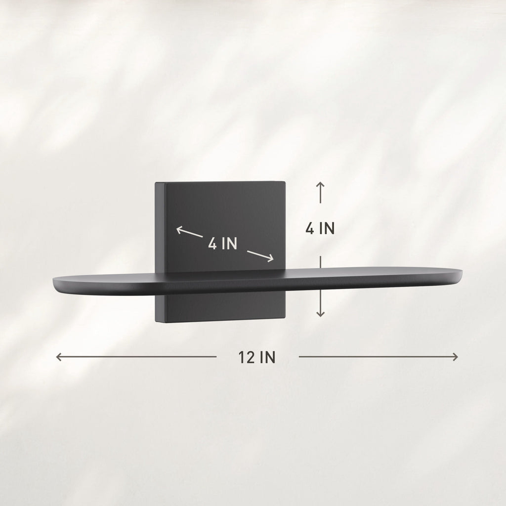Command Decor Metal Wall Shelf, Matte Black, Holds 5 lbs, 1 Shelf, 8 Large Adhesive Strips
