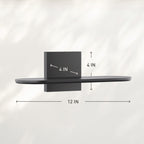 Command Decor Metal Wall Shelf, Matte Black, Holds 5 lbs, 1 Shelf, 8 Large Adhesive Strips