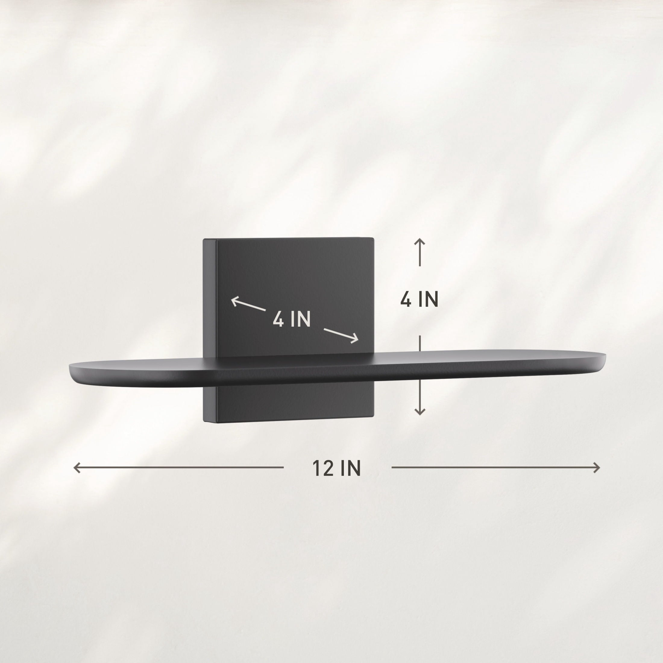 Command Decor Metal Wall Shelf, Matte Black, Holds 5 lbs, 1 Shelf, 8 Large Adhesive Strips