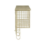 Linon Four Cubby Metal Wall Shelf in Gold