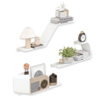 Sttoraboks Floating Shelves, Wall Shelf, Set of 3 Wall Mounted Metal Shelves with DIY Design for Wall Storage,White
