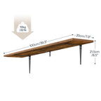 HOOBRO Set of 2 39.4-Inch Floating Wall Shelves with Metal Brackets, Rustic Brown