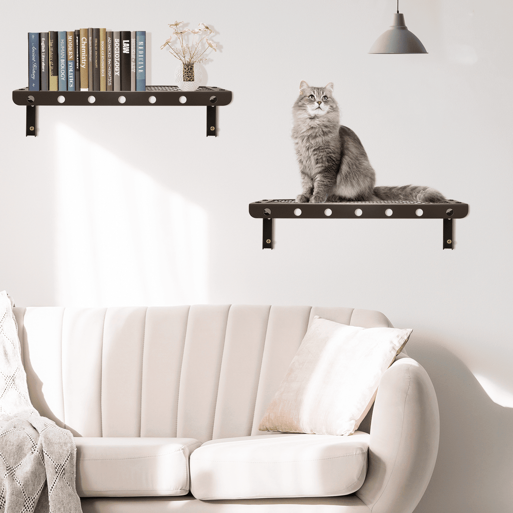 Sedesbon 10” x 24” Brown Floating Shelf -Tier Metal Floating Shelves (2 Count)