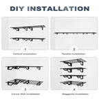 The Atlas 2-Pack 2x3 ft Garage Wall Shelves, 400lbs Heavy Duty Garage Shelving Wall Mounted, 24"x36" Metal Floating Shelf Storage Rack, Hammertone
