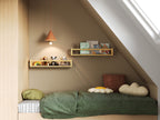 vivilife Solid Wood Floating Shelves for Nursery & Kids Room, 15.7", Walnut Brown (Set of 3)