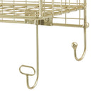 Linon Four Cubby Metal Wall Shelf in Gold