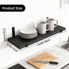 Floating Shelves Set of 5, Width 4.7 Inches Wall Shelves, Rustic Wood Wall Storage Shelves Black