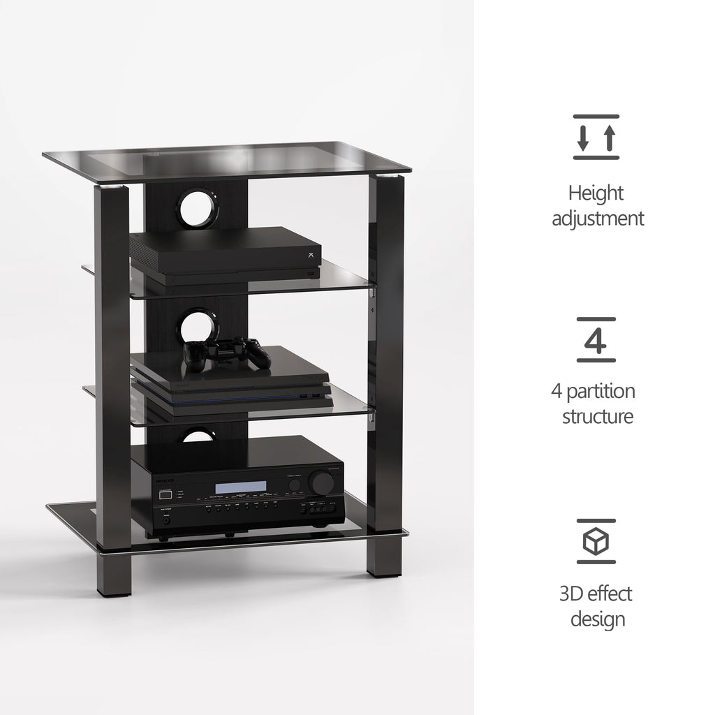 FITUEYES Metal Floating Shelves, 23.6" x 17.9", Black