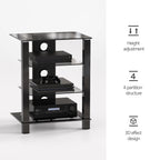 FITUEYES Metal Floating Shelves, 23.6" x 17.9", Black
