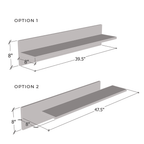 Fly Type-MX Wall Mounted Floating 2 Piece Shelf Set