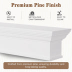 Kincubow 60" Fireplace Mantel Shelf Floating Wood Mantel Shelf with Hidden Bracket Rustic White Wall Mount Faux Fireplace Shelf 60 x 9 x 8