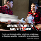 Brickmaster Displays - XL Shelves Floating Shelves for Building Block Display - Compatible as a Lego Display Shelf - Floating Shelves for Wall - Works with Major Building Blocks - Black, 2-Pack