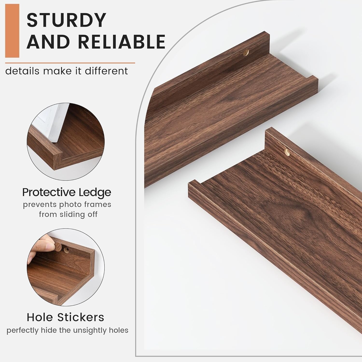 Floating Picture Ledge Shelves for Wall Set of 4, 56 Inch Solid Wood Wall Shelves with Lip Long Large Nursery Book Shelf for Toys Storage Kids Bookshelf Wall Mounted Living Room Bedroom Decor Frames