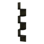 Furinno FR16122EX 5 Tier Wall Mount Floating Radial Corner Shelf, Espresso