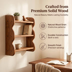 iFaveorr Solid Wood Floating Shelves for Wall 3-Tier, Rustic Wall Shelves Wall Mounted Storage Rack, Farmhouse Decor Floating Shelves Display for Apartment, Living Room and Bedroom