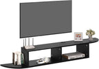 Floating TV Stand, 55" Floating TV Shelf with Storage, Floating Entertainment Center Wall Shelf for Living Room, Floating Shelf for Under TV, Bedroom, Walnu