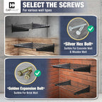 CAPHAUS Garage Wall Shelving 1.5ft x 6ft, 18-Inch-Depth by 72-Inch-Width, Wall Mounted Garage Shelves with 4 Bike Hooks, Heavy Duty Wall Organizer Shelf for Garage Wall Storage System, Black or White