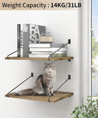 Afuly Deep Floating Shelves  Wall Shelf , Rustic Wood Wall Mounted Shelves 12 inch Large Hanging Shelves for Bathroom, Living Room,  Bedroom, Kitchen, Set of 2