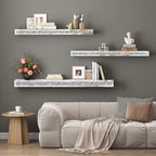 SHYFOY 48" Fireplace Mantel Mirrored Floating Shelf with Faux Diamond Inlay Accent Shelf for Wall Decor