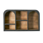 Beautiful Wooden Wall-Mounted Cubby Shelf, Black, 30.5 in x 18.25 in