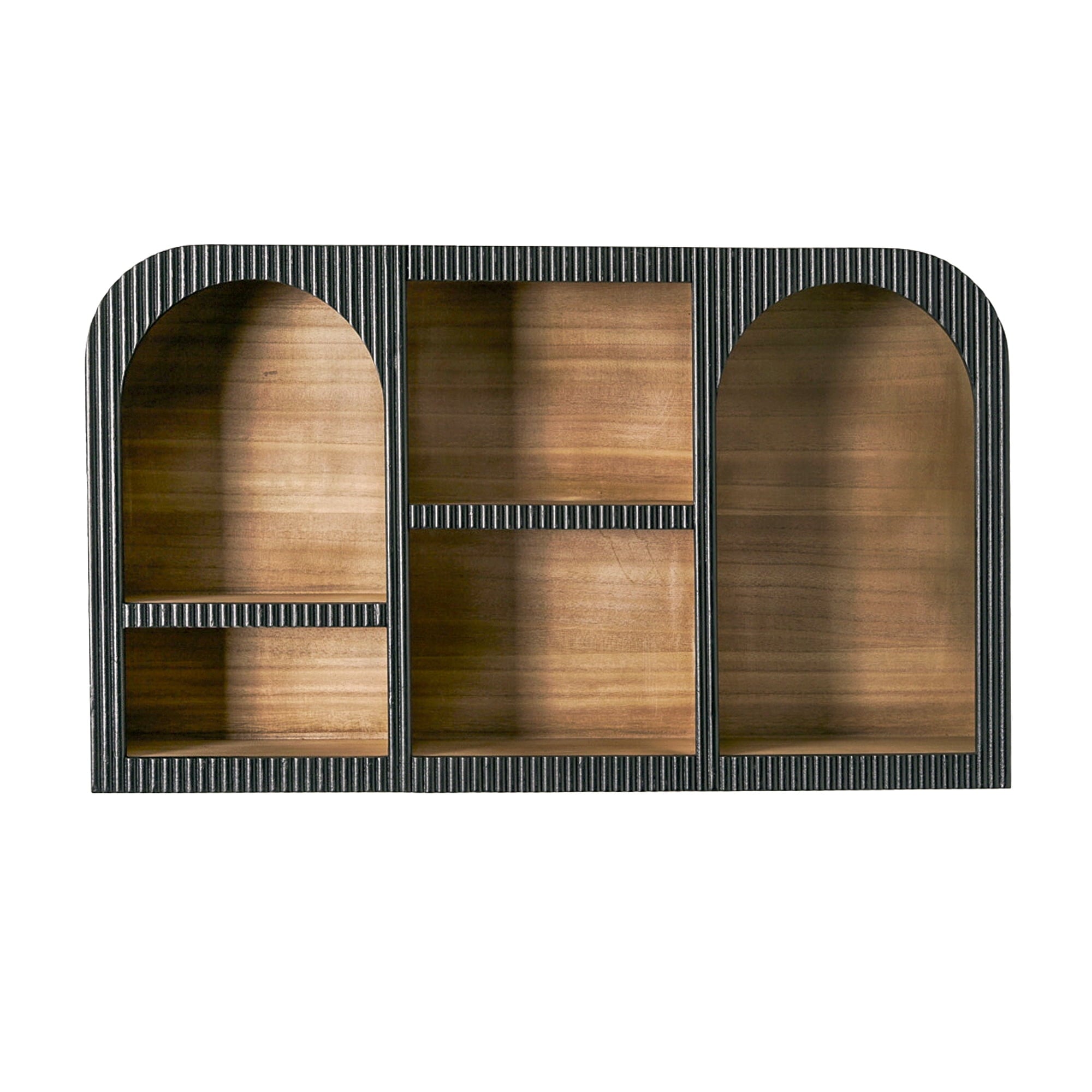Beautiful Wooden Wall-Mounted Cubby Shelf, Black, 30.5 in x 18.25 in